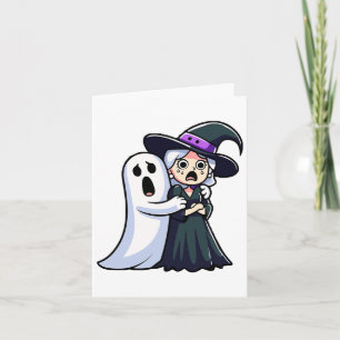 Funny Witz und Ghost erschreckt Gesicht Halloween  Karte