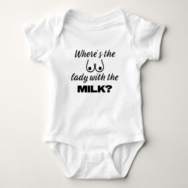 Funny, wo ist die Dame mit der Milch Stillen Baby Strampler (Vorderseite)
