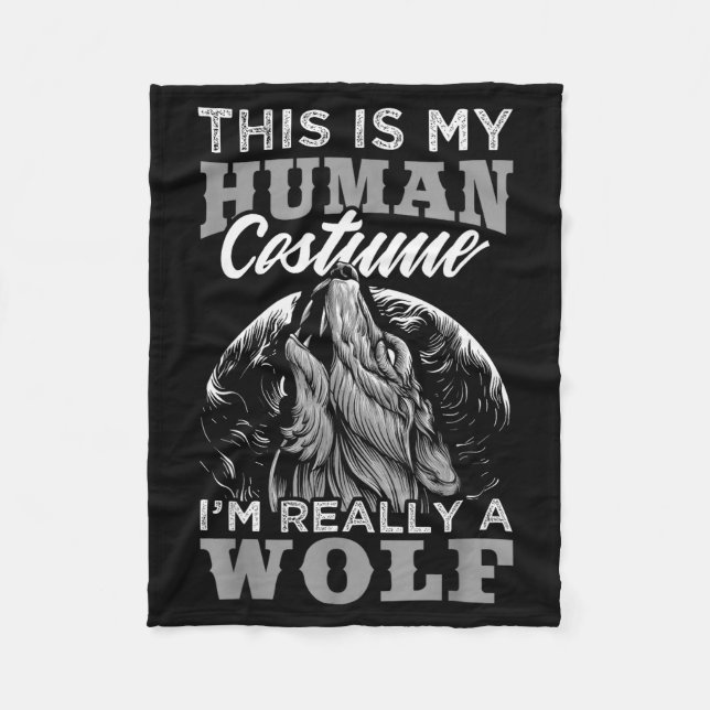 Funny Wolf Design Human Costume I'm A Wolf  Fleecedecke (Vorderseite)