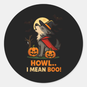 Funny Wolf Halloween Kostüm - Howl I Gemein Boo Qu Runder Aufkleber