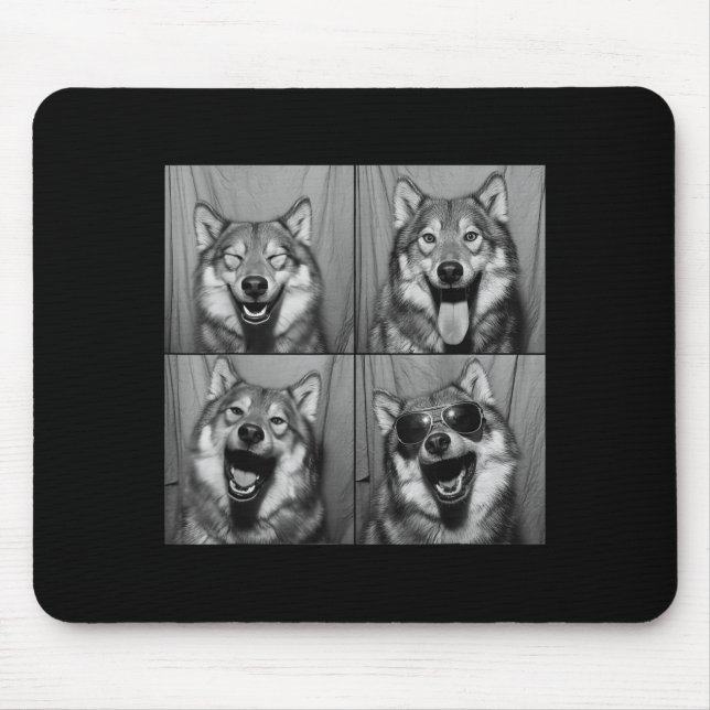 Funny Wolf Photo Booth Sungles Dog  Mousepad (Vorne)