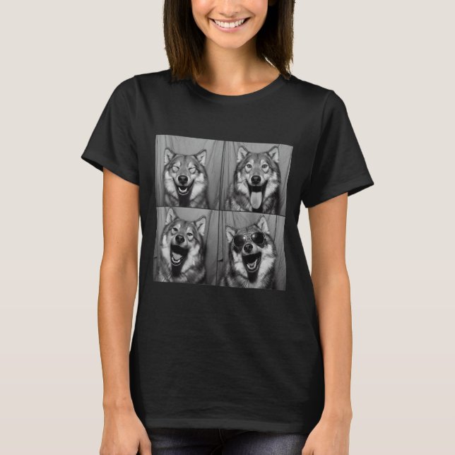 Funny Wolf Photo Booth Sungles Dog  T-Shirt (Vorderseite)