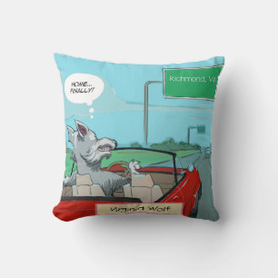 Funny Wolf von Virginia Throw Pillow Kissen