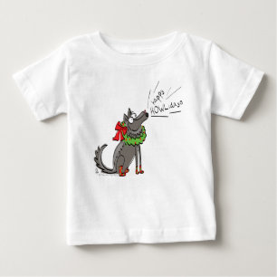 Funny Wolf Weihnachts-Happy Howlidays Holiday Baby T-shirt