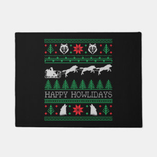 Funny Wolves Wolf Lover Ugly Christmas Sweater Fußmatte