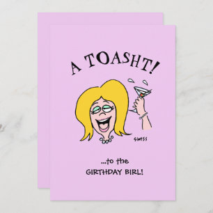 Funny Woman Birthday Party Niedlicher Cartoon Einl Einladung