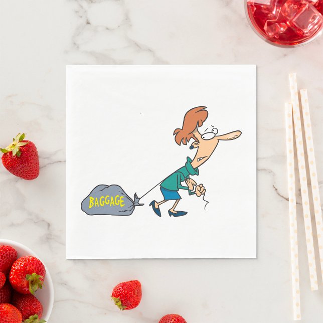 Funny Woman Carry emotionales Gepäck Serviette (Von Creator hochgeladen)
