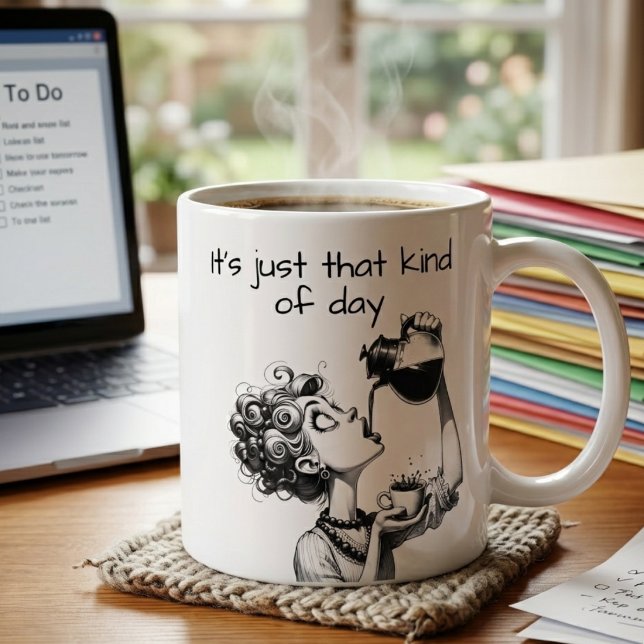 Funny Woman Cartoon Kaffeetasse (Von Creator hochgeladen)