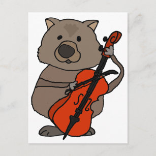 Funny Wombat Cartoon spielen Postkarte