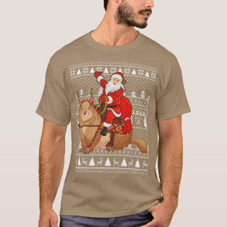 Funny Wombat Lover Santa Riding Wombat Ugly Christ T-Shirt