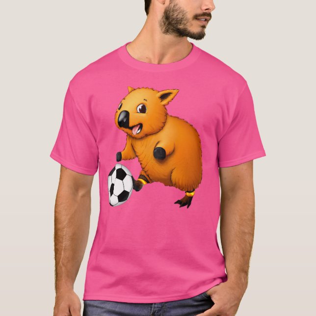 Funny Wombat Spielen Fußball Sportspiel Wombat Lov T-Shirt (Vorderseite)