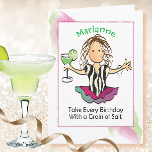 Funny Women Cartoon für Ihre Margarita Geburtstag Karte