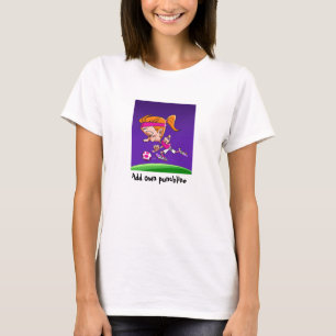 Funny women Football player soccgirl Cartoon T-Shirt