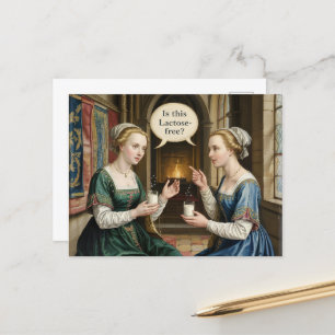Funny Women Fragend ist diese Laktose-frei? Postkarte