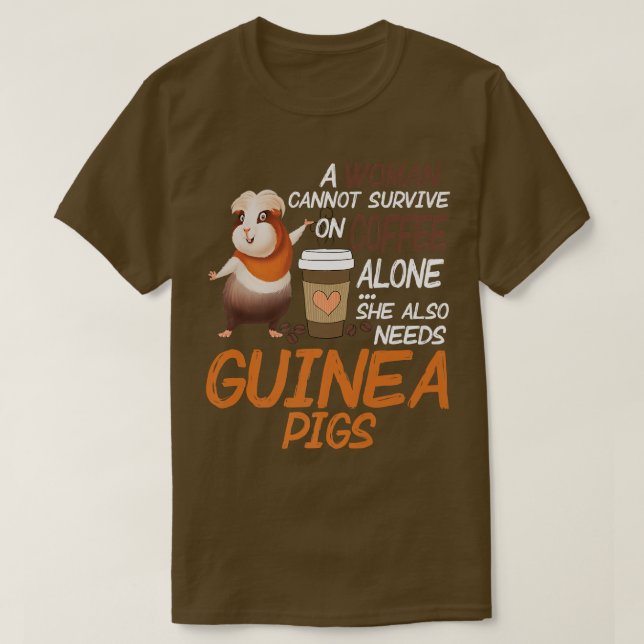 Funny Women Guinea Schweine Kaffee Lover Geschenk  T-Shirt (Design vorne)