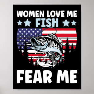 Funny Women Liebe Me Fisch Angst Männer Vintag dur Poster