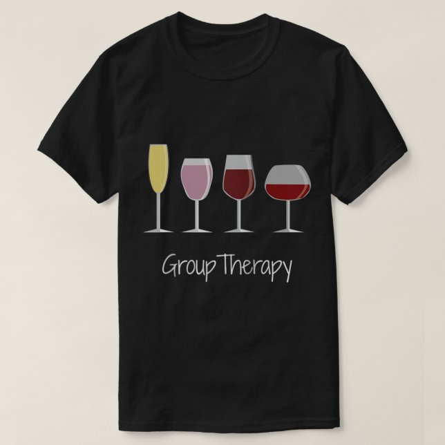 Funny Women Wine Gift T-Shirt - Gruppentherapie Ra (Design vorne)