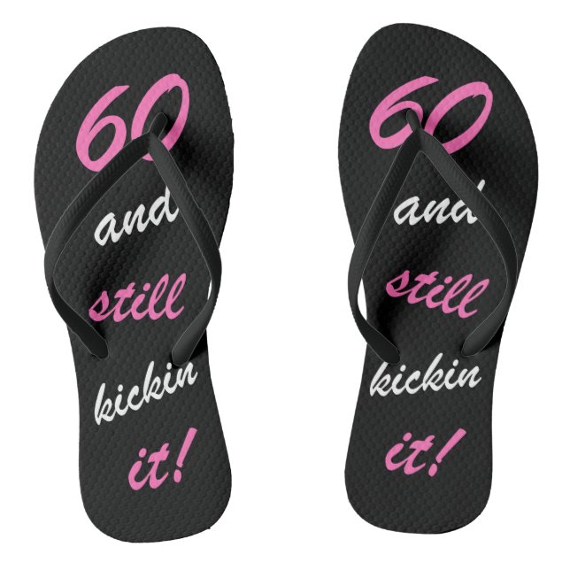 Funny Women's 60. Geburtstag Flip Flops (Fußbett)