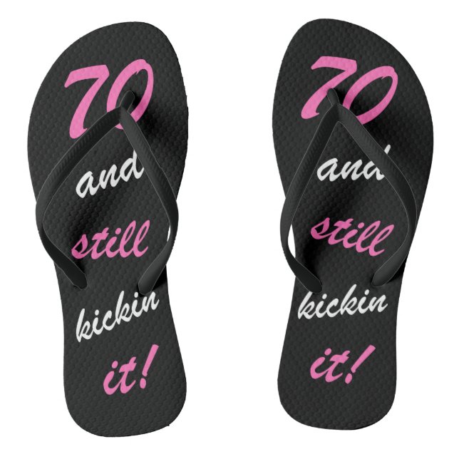 Funny Women's 70. Geburtstag Flip Flops (Fußbett)