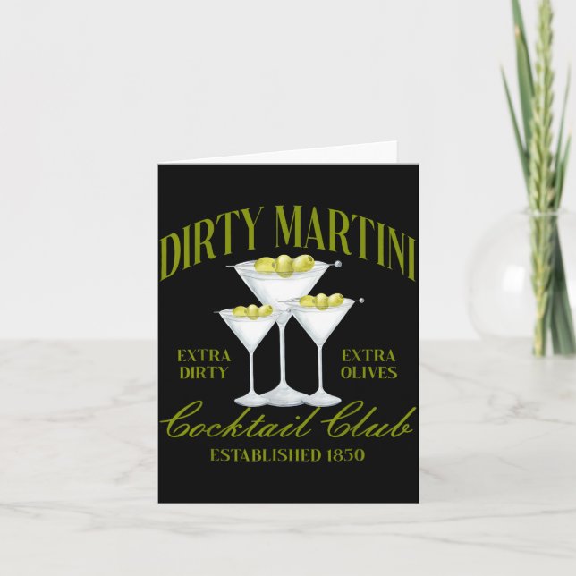 Funny Womens Dirty Martini Social Club Drinking Ta Karte (Vorderseite)