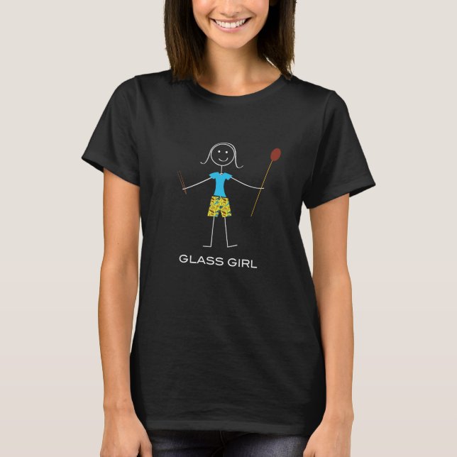 Funny Womens Glassblash-Gläser-Girl T-Shirt (Vorderseite)