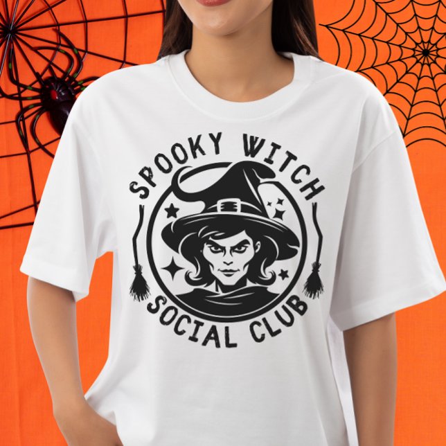 Funny Womens Halloween Spooky Witz Social Club T-Shirt (Von Creator hochgeladen)