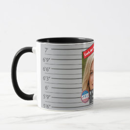 Funny Womens Police Mugshot Birthday Joke Tasse