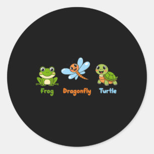 Funny Womens Subtle Political Humor Frog Dragonfly Runder Aufkleber
