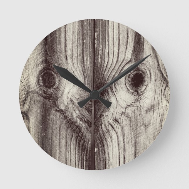 Funny Wood Grain Pattern Runde Wanduhr (Vorderseite)