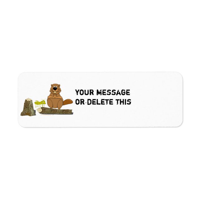 Funny Wood Turning Beaver und Grasshopper Cartoon (Vorne)