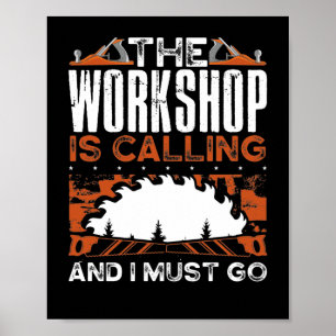Funny Wood Werkstatt Tischler ist Poster