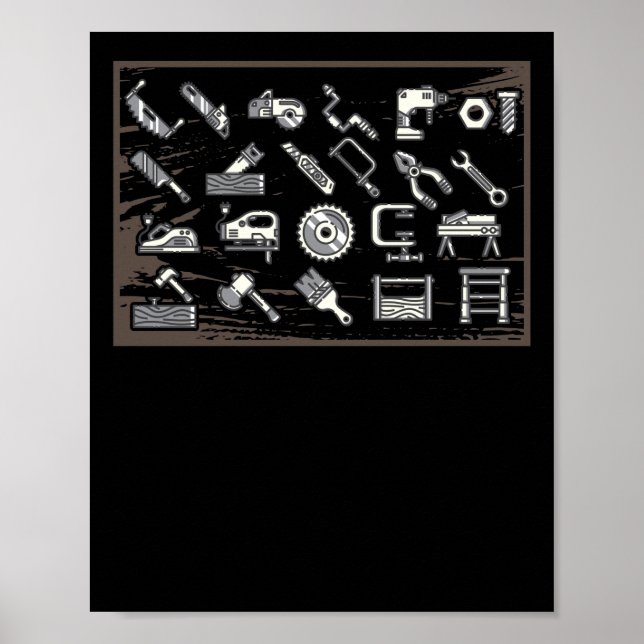 Funny Wood working Vater Pater Carpenter Poster (Vorne)