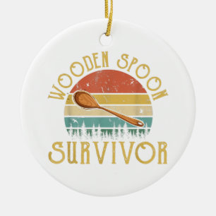 Funny Wooden Löffel Survivor Vintag Retro Spaß Keramik Ornament