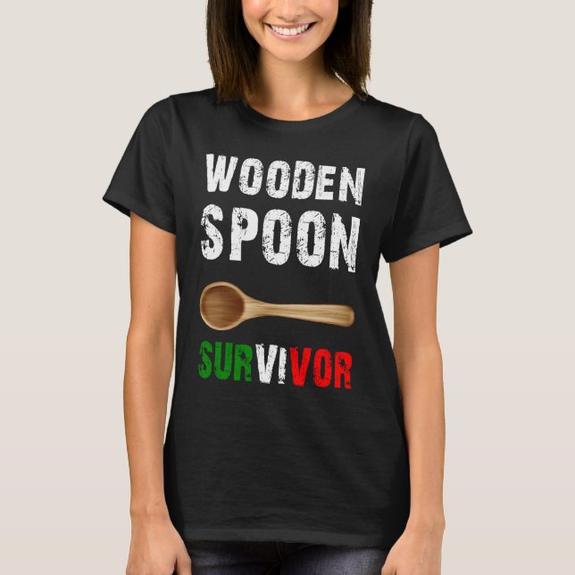 Funny Wooden Spoon Survivor Awesome T-Shirt (Vorderseite)