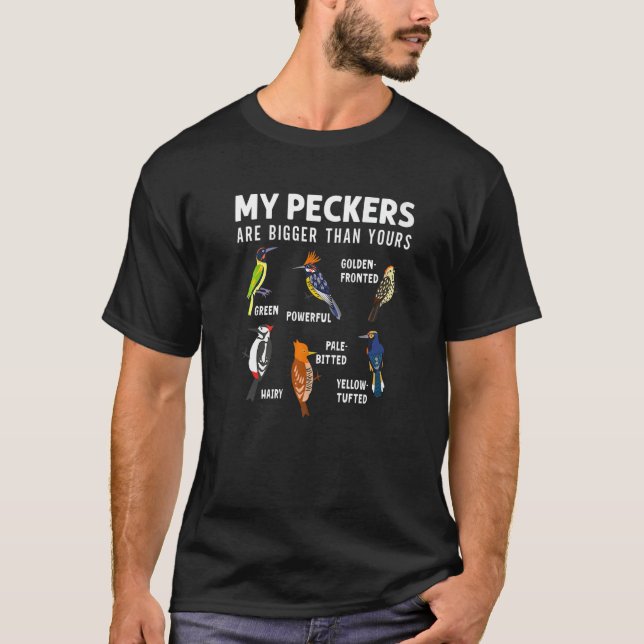 Funny Woodpeckers Bird Collection Birdwatchers Orc T-Shirt (Vorderseite)
