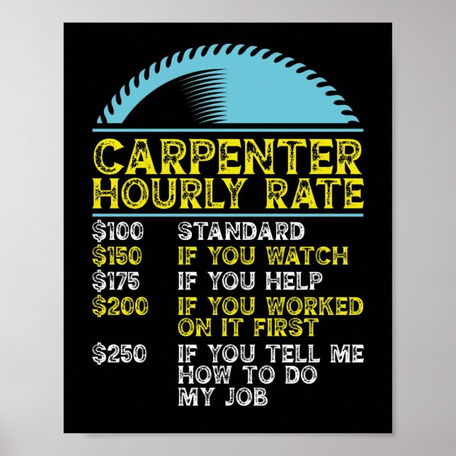 Funny Woodworking Vater Carpenter Carpenter Stündl Poster (Vorne)