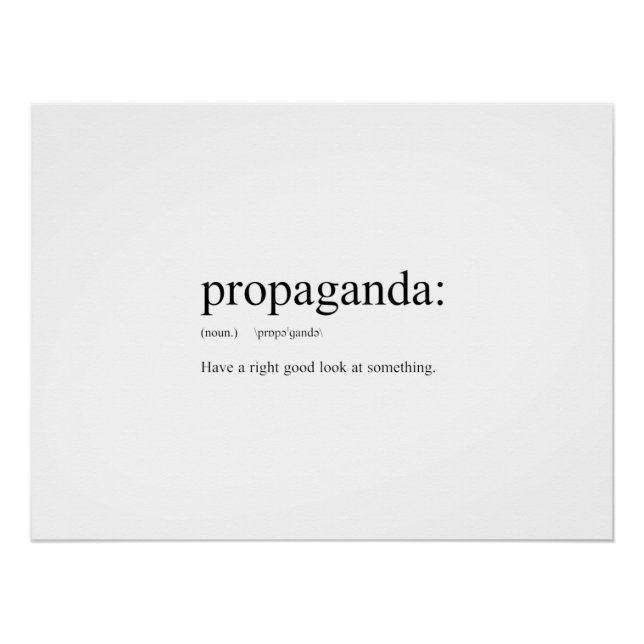Funny Word Definitionen: Propaganda Poster (Vorderseite)