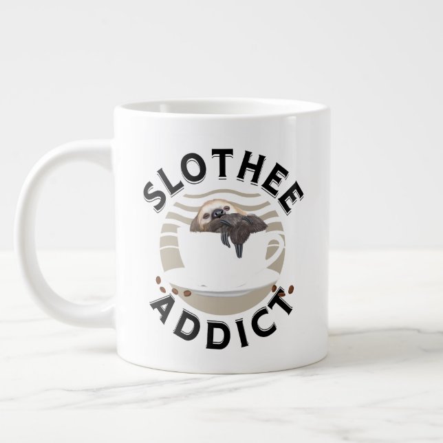 Funny Wordplay Sleepy Sloth Jumbo-Tasse (Links)