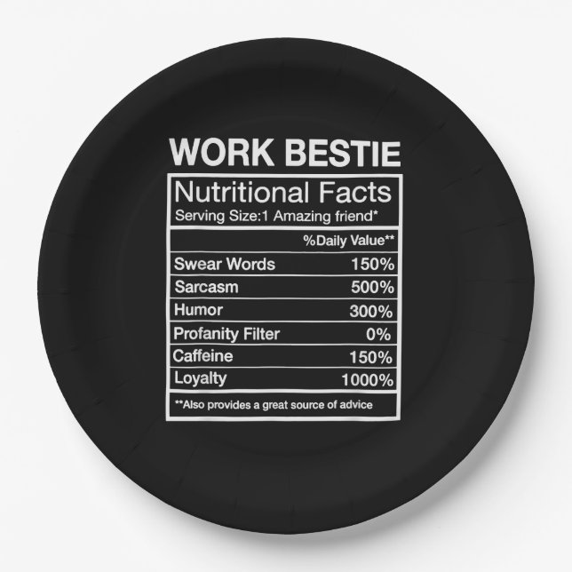 Funny Work Bestie Definition, Unglaublich witzig C Pappteller (Vorderseite)