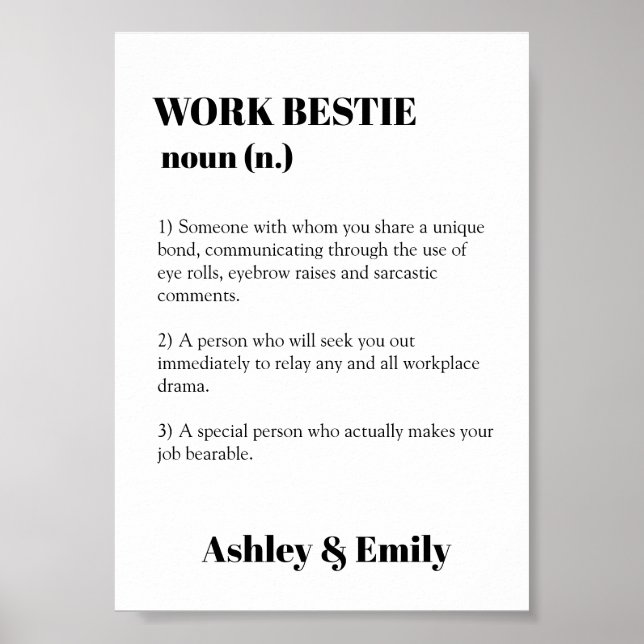 Funny Work Bestie Picture Gift Unglaublich witzig  Poster (Vorne)