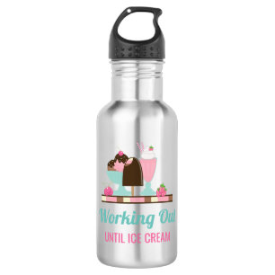 Funny Working out Bis Eis Creme Edelstahlflasche