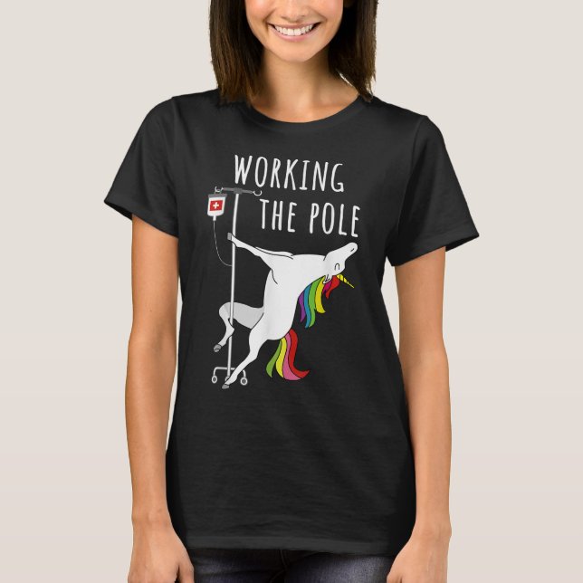 Funny Working the IV pole ER Nurse Emergency Room T-Shirt (Vorderseite)