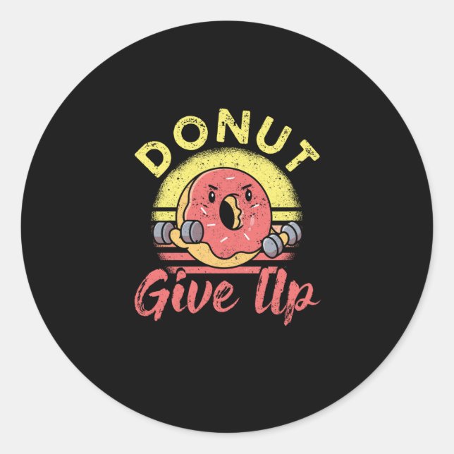 Funny Workout Fitness Gym Barbell Runder Aufkleber (Vorderseite)