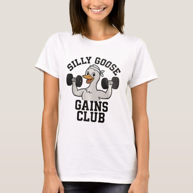 Funny Workout Goose, Gym Animal Tee (Vorderseite)