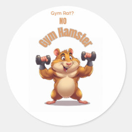 Funny Workout Hamster Design Runder Aufkleber
