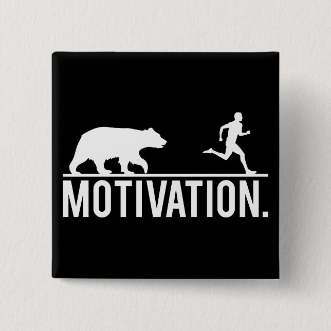 Funny Workout Motivation - Bear Chasing Jogger Button (Vorderseite)