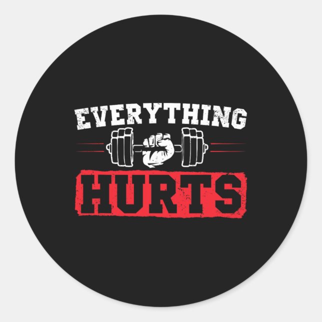 Funny Workout Sprichwort Bodybuilding Lovers Bodyb Runder Aufkleber (Vorderseite)