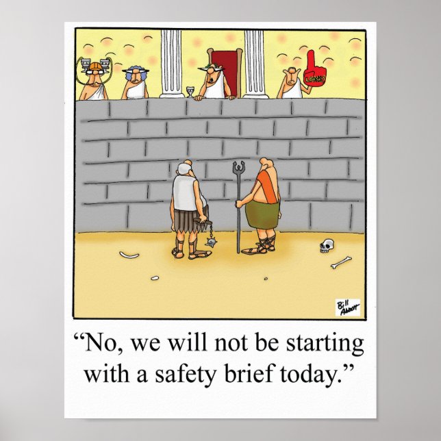 Funny Workplace Safety Brief Poster (Vorne)
