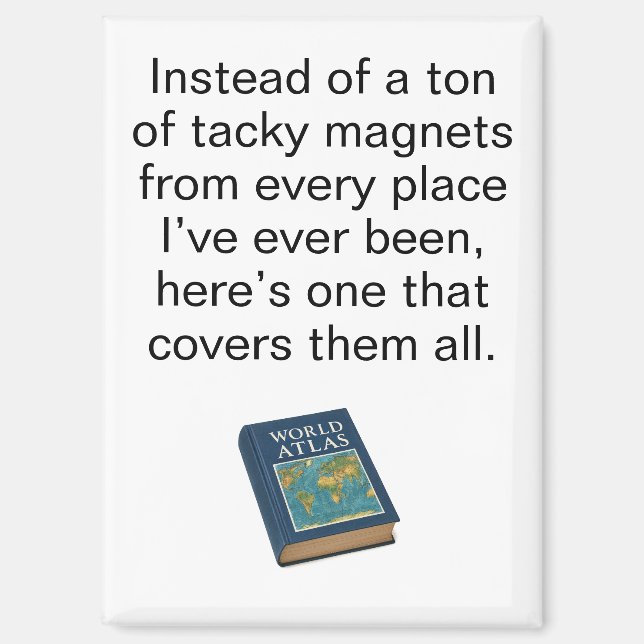 Funny World Atlas Travel Refrigerator Magnet (Vorderseite)