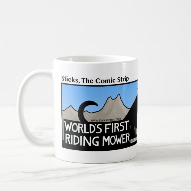 Funny World's 1. Reitmäher Stickman Tasse - 077 (Links)